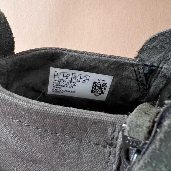Toms Green Suede Ankle Booties Size 8 - Picture 8 of 9